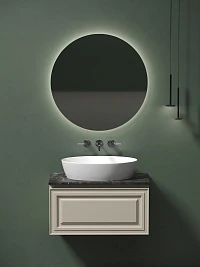 Мебель для ванной Sancos Very 80 подвесная, столешница black sky, Beige Soft (без отверстия под смеситель)