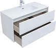 Тумба для комплекта Aquanet Lino 100 (Flat) подвесная, белый глянец - превью 2