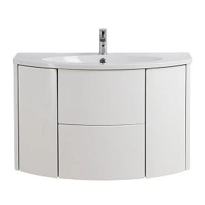 Тумба с раковиной Cezares Eden 90 подвесная, 2 ящика, 2 дверки, Bianco Lucido (раковина Eden 55146)
