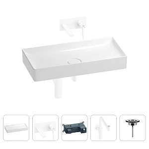 Раковина для ванной Wellsee Pure BY Wellsee 201002800 в наборе 4 в 1