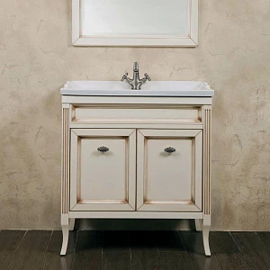 Тумба для комплекта La Beaute Classic Vivien Porta 80 слоновая кость с патиной, фурнитура серебро
