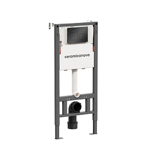 Инсталляция для унитазов Ceramicanova Balance Square CN121002MB с кнопкой смыва черный матовый