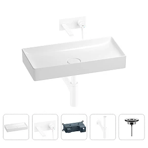 Раковина для ванной Wellsee Pure BY Wellsee 201002780 в наборе 4 в 1