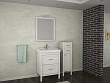 Мебель для ванной ASB-Mebel Римини 60 белая патина серебро, массив ясеня - превью 1