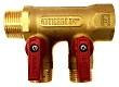 Коллектор Tiemme 1/2&quot; х 3/4&quot;, латунный, 2 выхода - превью 1