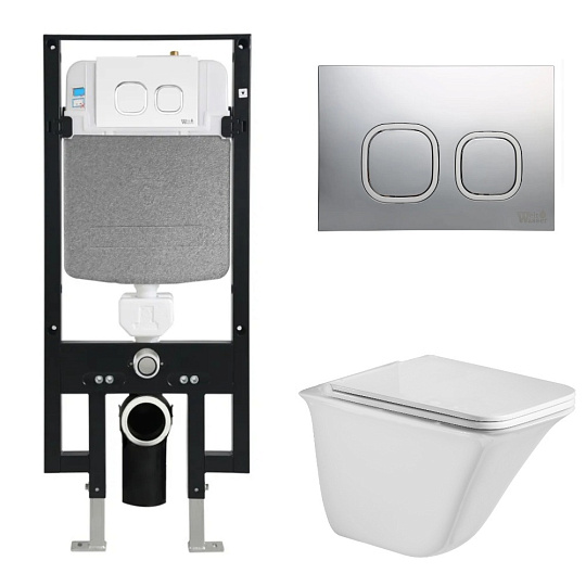 Комплект Weltwasser 10000006656 унитаз Rotbach 004 GL-WT + инсталляция + кнопка Amberg RD-CR