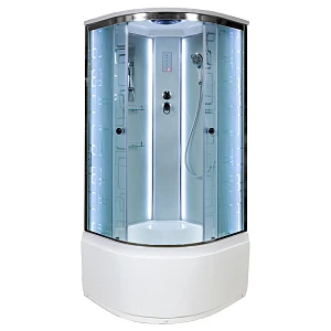 Душевая кабина AvaCan EM5011LED, 110х110х220 см, стекло с узором, профиль хром