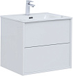 Тумба с раковиной Aquanet Lino 60 (Flat) подвесная, белый глянец