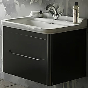 Тумба с раковиной Kerasan Waldorf 80 подвесная, 2 ящика, Nero matt
