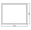 Зеркало Azario Ливия 1000х800 LED-подсветка с диммером, сенсорный выключатель - превью 2