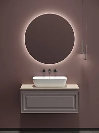 Мебель для ванной Sancos Very 100 подвесная, столешница kreman, Doha Soft (без отверстия под смеситель)