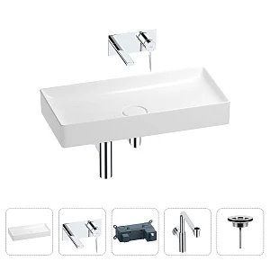 Раковина для ванной Wellsee Pure BY Wellsee 201002796 в наборе 4 в 1
