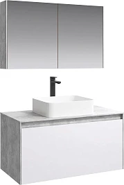 Мебель для ванной Aqwella 5 stars Mobi 100 бетон светлый, белая
