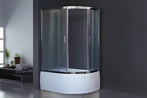 Душевой уголок Royal Bath RB 8120BK-C-CH (матовое) левый