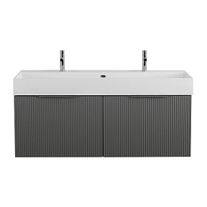 Тумба с раковиной Cezares Premium 120 подвесная, 2 ящика, двойной внутренний ящик, Plisse Grigio Nuvola