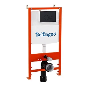 Инсталляция для унитазов BelBagno BB026/BB084NERO с кнопкой смыва черный