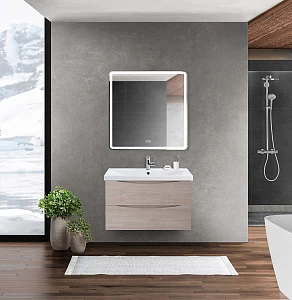 Мебель для ванной BelBagno Marino-Cer 80 подвесная, 2 ящика, Rovere Grigio