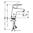 Смеситель для раковины Hansgrohe Logis 71077670 70 Push-Open, черный матовый - превью 2