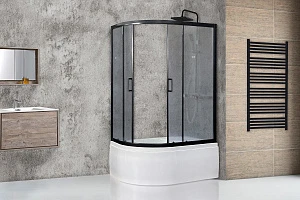 Душевой уголок Royal Bath RB 8120BK-C-BL 120х80х200 (матовое) правый