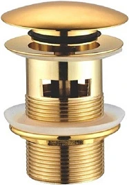 Донный клапан для раковины CeramaLux RD011 с переливом, золото