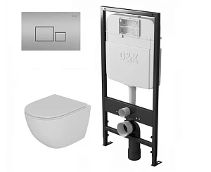 Комплект инсталляция D&K DI8055119 + унитаз D&K DT1396516 + кнопка смыва D&K DB1519002