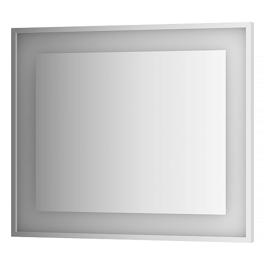 Зеркало EVOFORM LEDSIDE BY 2204 в багетной раме со светильником 90x75 см серое