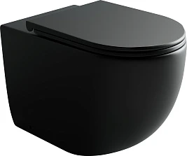 Унитаз приставной Ceramica Nova Metropol CN4004MB безободковый, черный матовый
