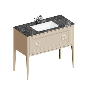 Тумба с раковиной и столешницей Kerama Marazzi Plaza Classic 100 напольная, 1 ящик, капучино