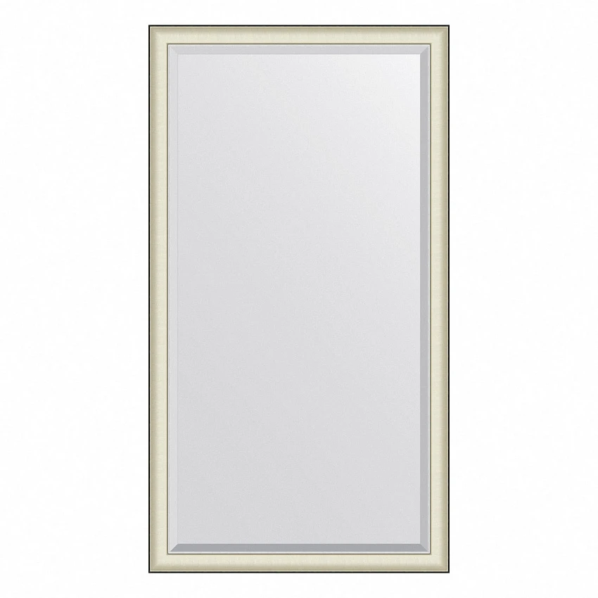 Зеркало в багетной раме EVOFORM EXCLUSIVE FLOOR BY 6192 белая кожа с хромом 78 мм 109x200