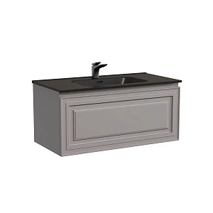 Тумба с раковиной Sancos Very 90 подвесная, 1 ящик, Doha Soft (раковина СN7002MB)