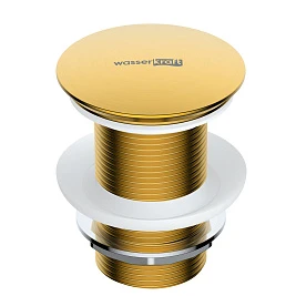 Донный клапан для раковины WasserKRAFT Push-up A247 золото матовое