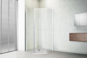 Душевой уголок Royal Bath RB 90TR-T 90х90х185 стекло прозрачное, профиль белый