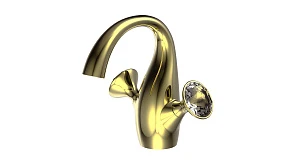 Смеситель Bravat Swan F14287G-ENG для умывальника золотой