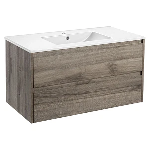 Тумба с раковиной Vincea Gio 1200 подвесная, 2 ящика, G.Oak