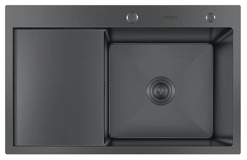 Мойка кухонная Hoffger 7850-R Black правая чаша
