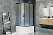 Душевой угол Royal Bath Practic RB 90BK-C-BL стекло рифленое, профиль черный - превью 1