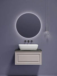 Мебель для ванной Sancos Very 80 подвесная, столешница black sky, Doha Soft (без отверстия под смеситель)