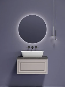 Мебель для ванной Sancos Very 80 подвесная, столешница black sky, Doha Soft (без отверстия под смеситель)