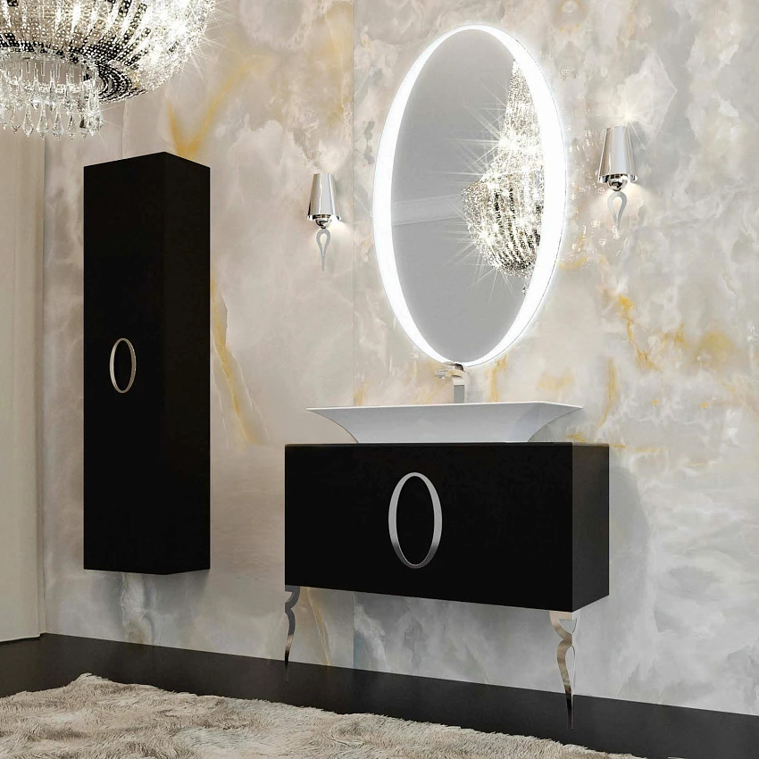 Мебель для ванной La Beaute Savoie 100 черная, фурнитура хром