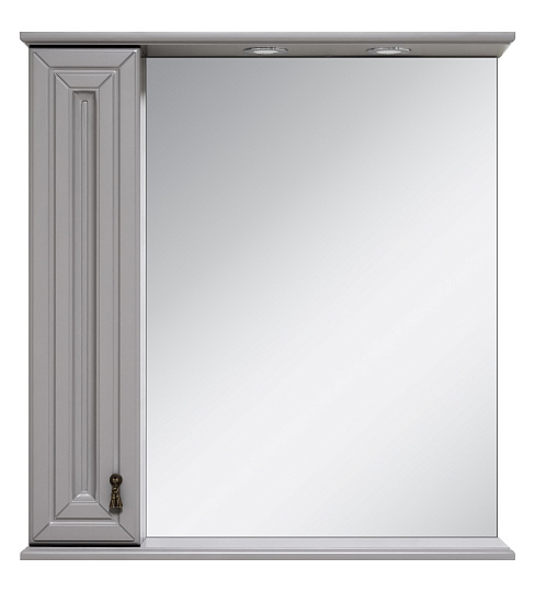 Зеркало-шкаф Misty Лувр 85 L с подсветкой, серый