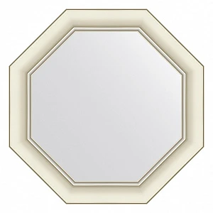 Зеркало в багетной раме EVOFORM OCTAGON BY 7430 белый с серебром 60 мм 51x51