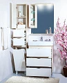 Зеркало-шкаф Бриклаер Токио 60 светлая лиственница, белый глянец L - превью 2
