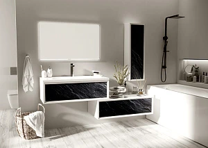 Шкаф-пенал Marka One Milacco У83976 30П 1д. Black stone R