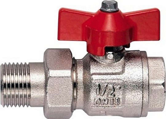 Шаровый кран Itap 098 Ideal 1/2&quot; нар-вн, накидная гайка, ручка бабочка