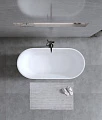 Ванна из искусственного камня Timo ELISSA ELISSA1580 158х74 отдельностоящая, белый матовый - превью 2