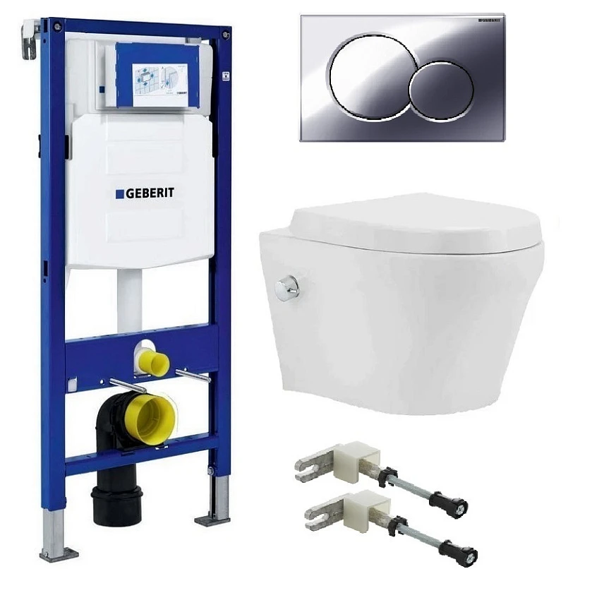 Комплект инсталляция Geberit Duofix UP320 111.300.00.5 + унитаз beWash Metison 78343601 + кнопка смыва 115.770.21.5 + комплект креплений