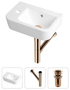 Комплект 3 в 1 Lavinia Boho One 21520732: подвесная фарфоровая раковина для туалета 37 см (отверстие слева)
