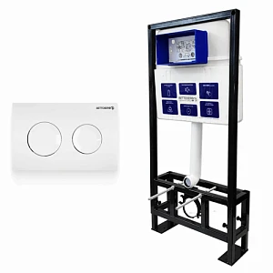 Комплект 2 в 1 инсталляция+клавиша смыва белый глянец Bettoserb Sava Free Standing SFS40006466
