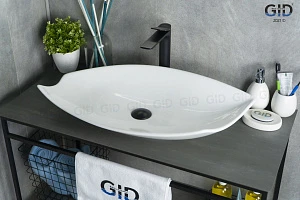 Раковина Gid Creativo N9178 накладная 74х38 белая