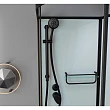 Душевая кабина Frank F412/2L Black 120x80x220 см, стекло прозрачное, профиль черный (без крыши) - превью 2